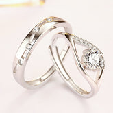 925 Adjustable Couple Rings - CZ Wedding Bands