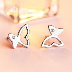 925 Silver Hollow Butterfly Earrings