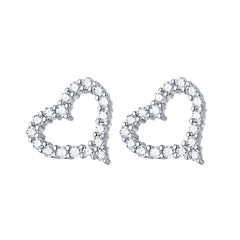 925 Silver Rose Gold Heart Earrings