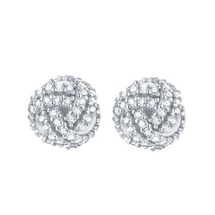 925 Silver Knitted Ball Zirconia Studs