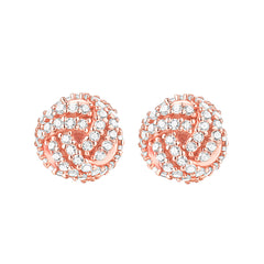925 Silver Knitted Ball Zirconia Studs