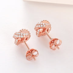925 Silver Knitted Ball Zirconia Studs