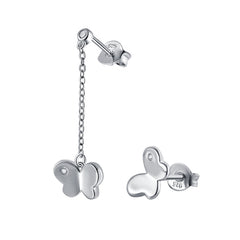 925 Silver Asymmetrical Butterfly Silver Studs