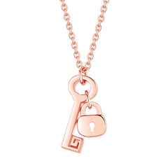 S925 Silver Key & Lock Heart Pendant