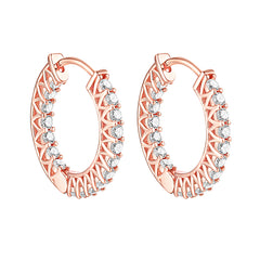 S925 Zircon Rose Gold Hoops