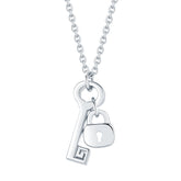 S925 Silver Key & Lock Heart Pendant