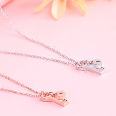 S925 Silver Key & Lock Heart Pendant