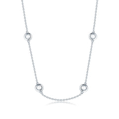 S925 Silver Round Diamond Choker