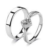 S925 Adjustable Couple Rings - Minimalist CZ Bands