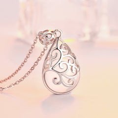 S925 Silver Crystal Filigree Necklace