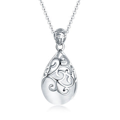 S925 Silver Crystal Filigree Necklace