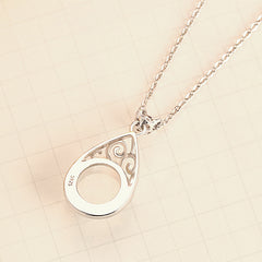 S925 Silver Crystal Filigree Necklace