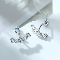 S925 Silver Tassel Smile Stud Earrings