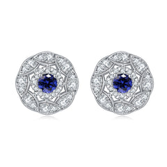 S925 Zodiac CZ Earrings - Bold Floral Jewelry