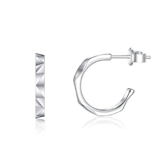 S925 Mirror Hoops - Luxe Silver Earrings