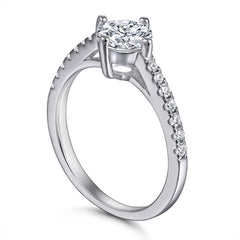 925 Silver Four-Prong Pavé Wedding Band