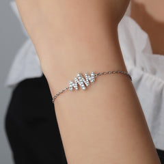 S925 CZ Bow Bracelet - Luxe Silver Jewelry