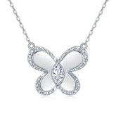 S925 Silver Butterfly Zircon Necklace