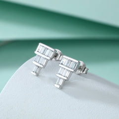 S925 Silver T-Crystal Stud Earrings