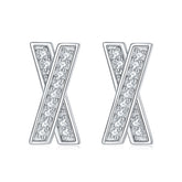 S925 X Alphabet Earrings - Luxe CZ Jewelry