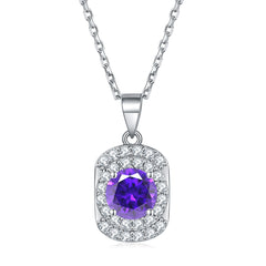 S925 Silver Natural Gemstone Zircon Pendant Necklace
