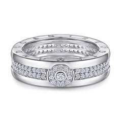 S925 Men's Full Eternity CZ Ring - Hip Hop Wedding