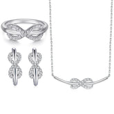925 Silver Ring Earrings Necklace Set