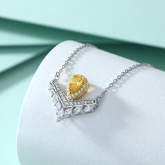 S925 Silver Crown V-Pendant Necklace