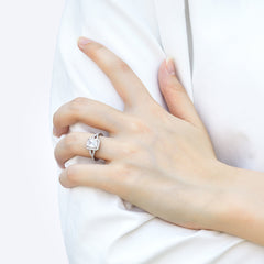 925 Silver Rectangle CZ Ring - Index Finger Jewelry