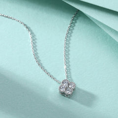 S925 Silver Clover Zircon Pendant Necklace