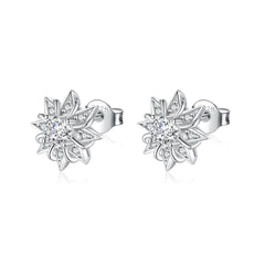 S925 Silver Sunflower Star Studs