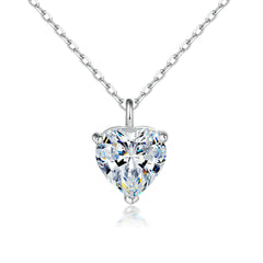 S925 Silver Heart Zircon Pendant Necklace
