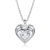 S925 Silver Heart Drop Necklace