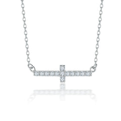 S925 Silver Cross Zircon Necklace