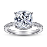 S925 3.5ct CZ Cushion Ring - Micro-Pavé