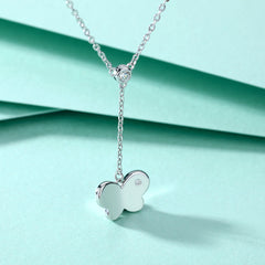 S925 Silver Butterfly Tassel Necklace