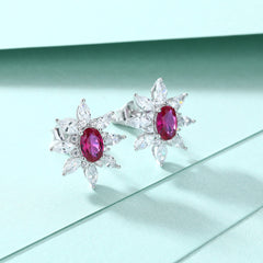 925 Silver Sunflower Star Studs