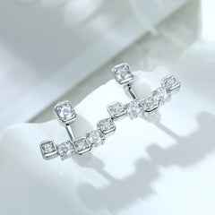 S925 Silver Tassel Smile Stud Earrings