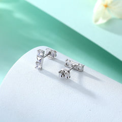 S925 Silver Letter Zircon Stud Earrings