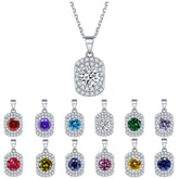 S925 Silver Natural Gemstone Zircon Pendant Necklace