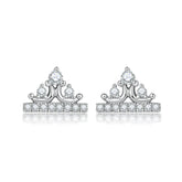 S925 CZ Crown Earrings - Celestial Silver Jewelry