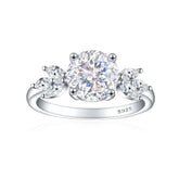 925 Silver 2ct Flame Ice Engagement Ring