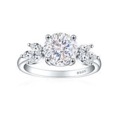 925 Silver 2ct Flame Ice Engagement Ring