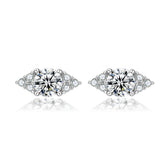 S925 Square Prong Earrings - CZ Diamond Studs