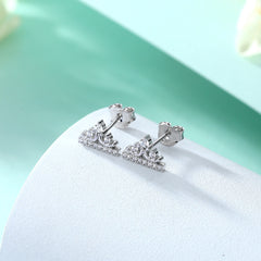 S925 CZ Crown Earrings - Celestial Silver Jewelry