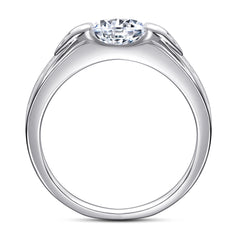 S925 Men's Heart Ring - Trendy Silver Jewelry