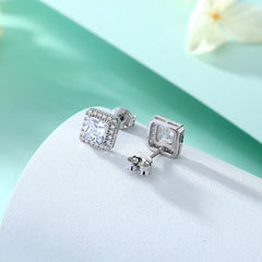 925 Silver Square Prong Zirconia