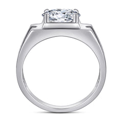 S925 Bold Men's CZ Band - Wide Statement Ring