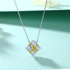 S925 Silver X Letter Zircon Necklace