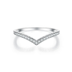 S925 Silver CZ Eternity Band - Minimalist Index Ring